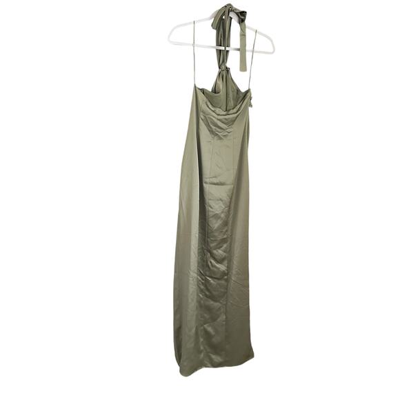 Reformation Kavi Satin Dress Artichoke - Picture 8 of 13